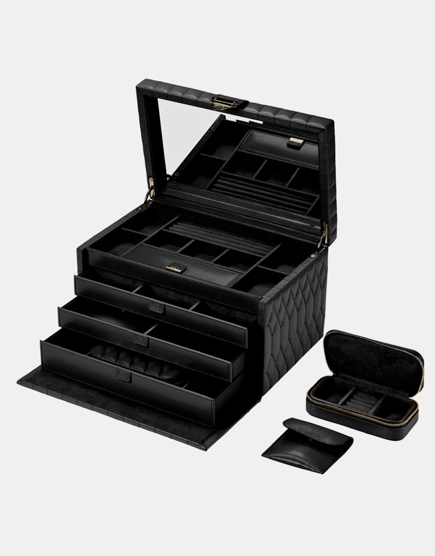 Wolf - WOLF Lauren Large jewellery Box Black