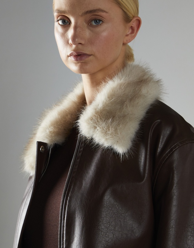 Glamorous - Fur Collar PU jacket