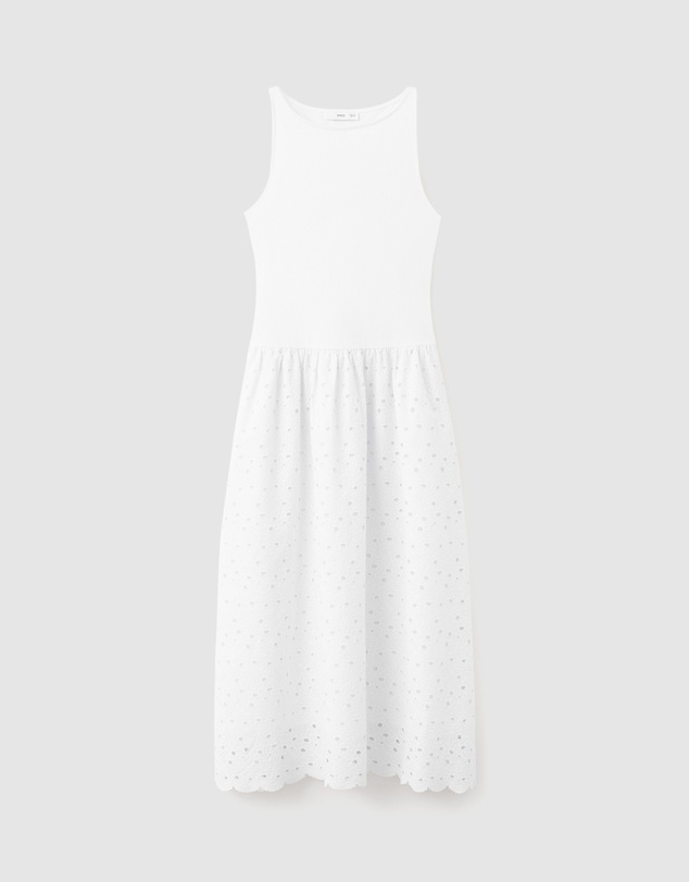 M.N.G - A-Line Dress with Broderie Anglaise Embroidery