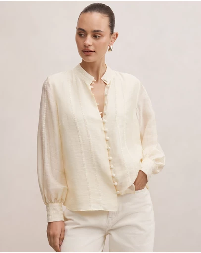 Forever New - Astra Lace Trim Blouse