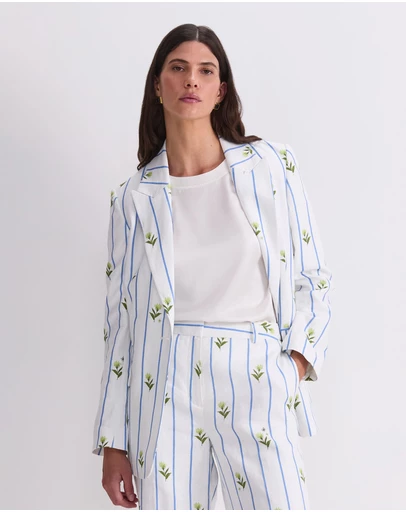 Sportscraft - Hampton Stripe Linen Blazer