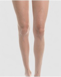 High Heel Jungle - Richie Diamond Crystal Tights - Nude
