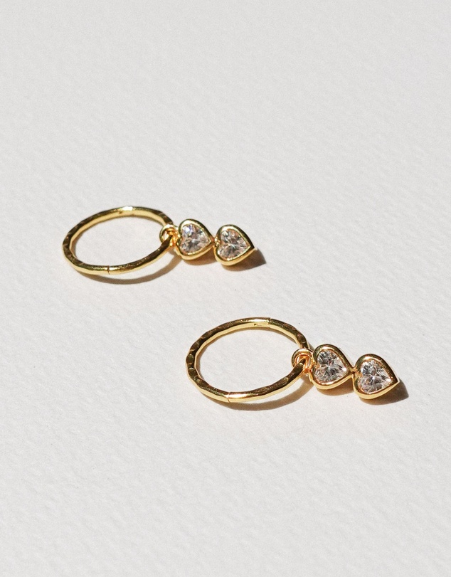 SAINT VALENTINE - Two Of A Kind Heart Mini Hoops - Gold
