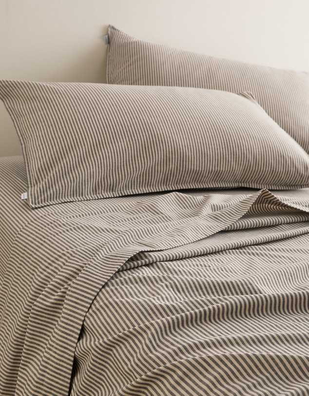 Country Road - Brae Australian Cotton Stripe Queen Flat Sheet