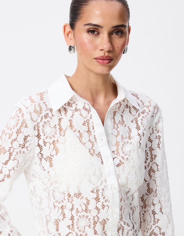 Tussah - Lace Satin Trim Shirt