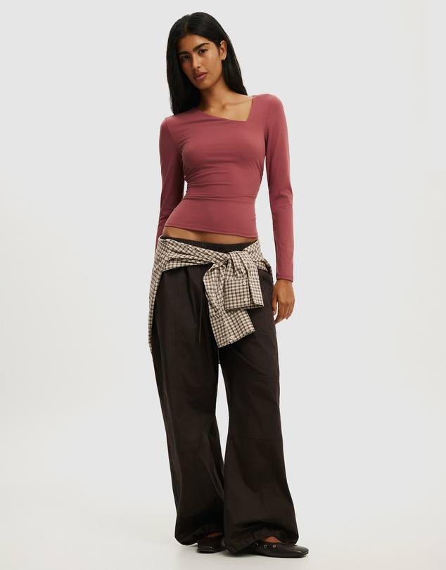 Cotton On - Hold Me Asymmetric Long Sleeve Top