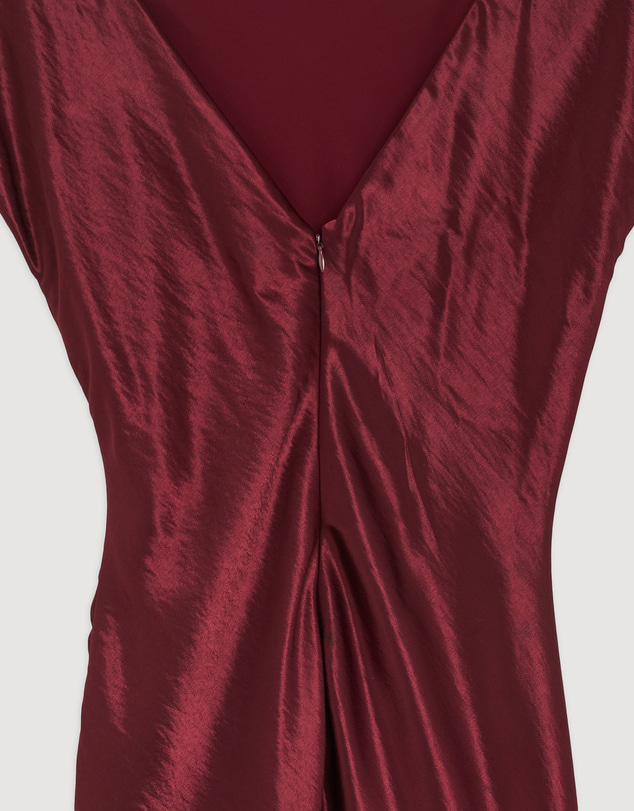 Revibe - Repaired Tussah Amy Boat Neck Satin Midi Dress - AU 10