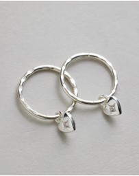 SAINT VALENTINE - Mini Heart Hoops - Silver