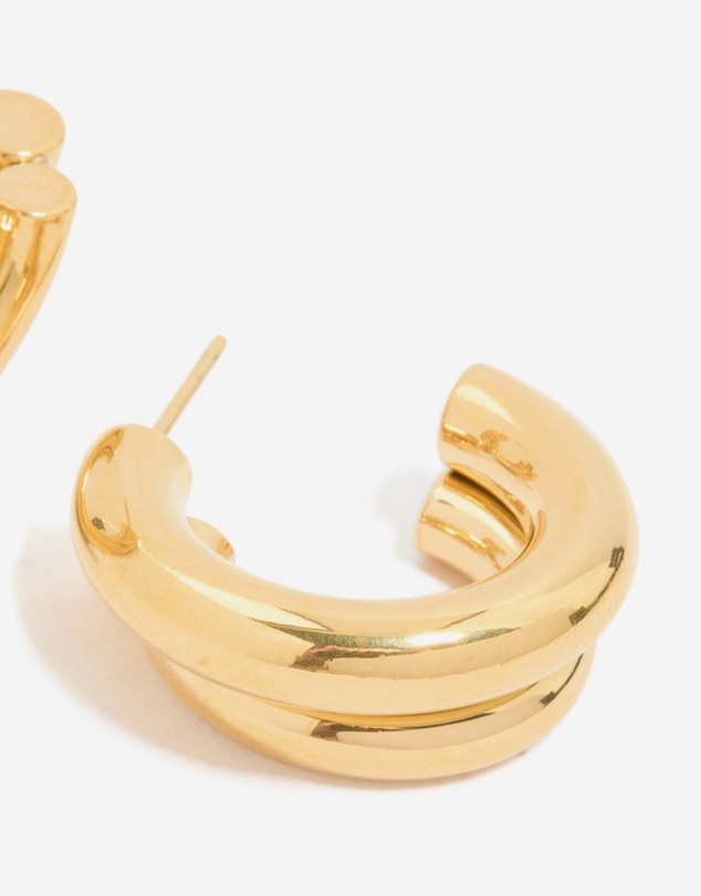 Lovisa - Waterproof Gold Plated Stainless Steel Double Illusion Hoop Earrings