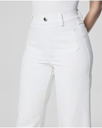 Spanx - Airessentials-Cropped Wide Leg Jeans - White