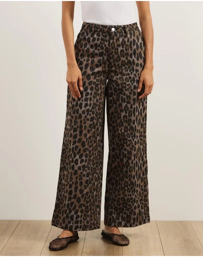 Atmos&Here - Aloura Leopard Print Pants