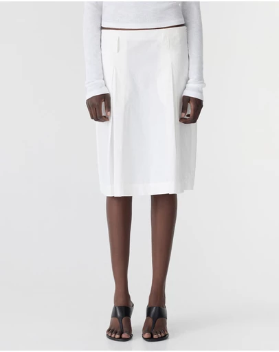 Bassike - Crushed Cotton Box Pleat Skirt
