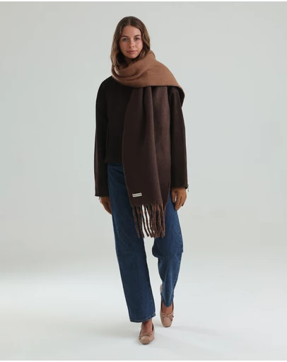 Morgan & Taylor - Hannah Reversible Scarf in Brown