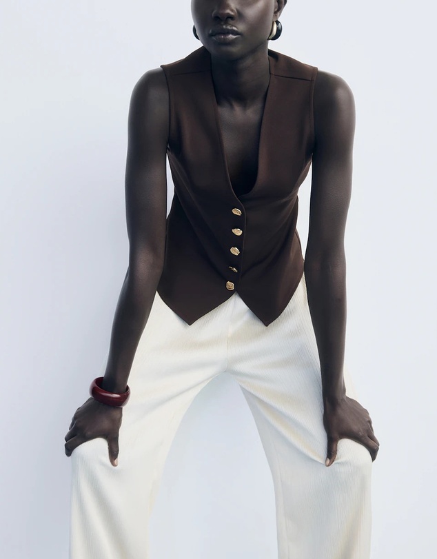 M.N.G - Waistcoat With Jewel Buttons