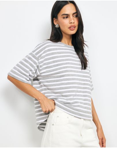 Grey & White Stripe