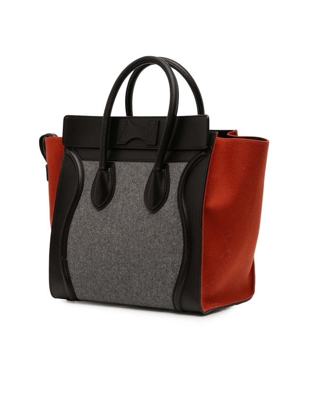 Pre-Loved by Azura Reborn - Pre-Loved Mini Tricolor Felt Wool and Calfskin Luggage Tote