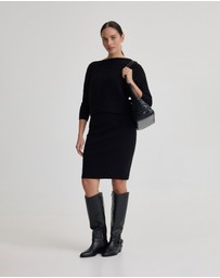 Oxford - Emma Off Shoulder Knit Dress