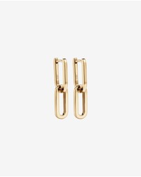 Michael Hill - Paperclip Huggie Drop Earrings in 10kt Yellow Gold