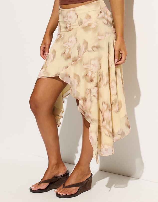 Dazie - Roma Chiffon Asymmetrical Midi Skirt