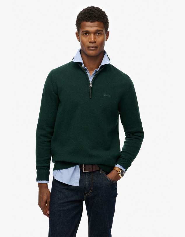 Superdry - Wool Blend Half Zip Slim Fit Jumper