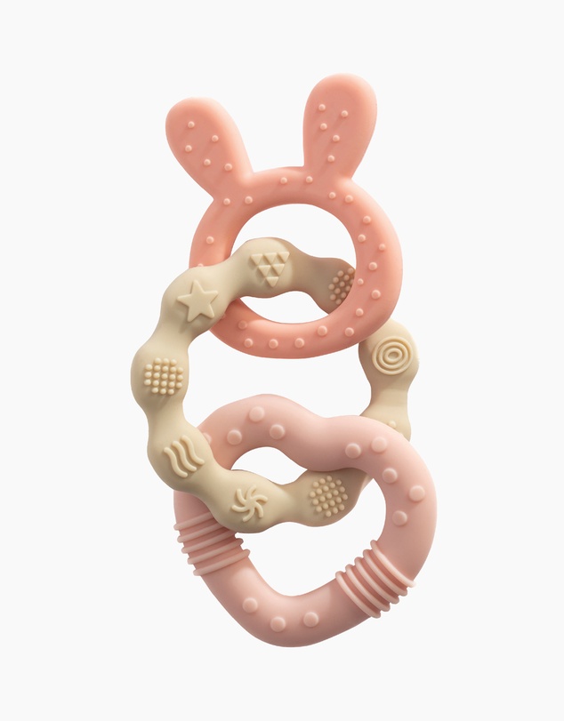 Playground - Silicone Bunny Teether - Pink
