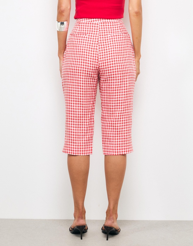 AERE - Romy Linen Gingham Capri