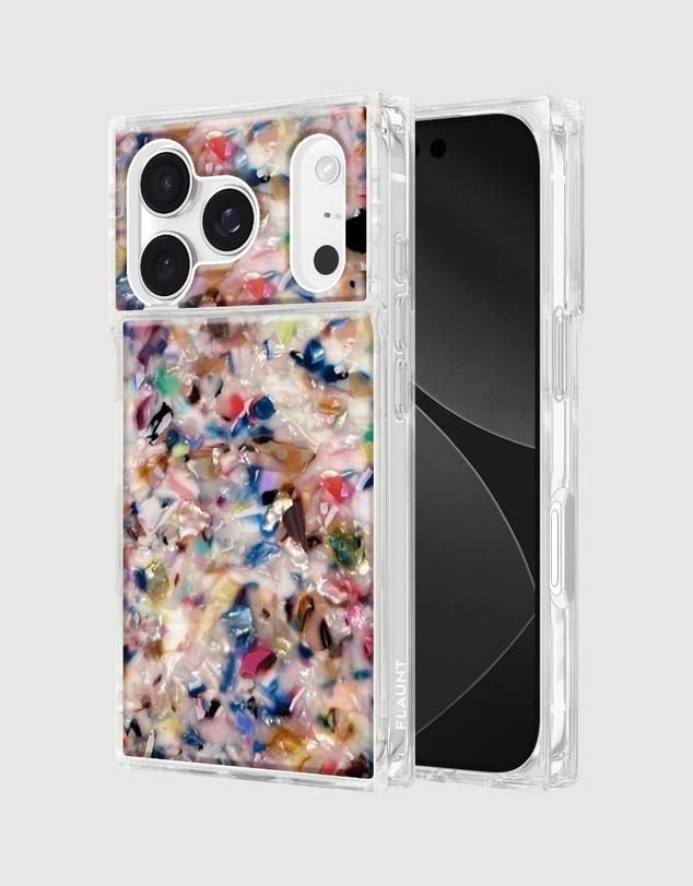 Flaunt - Flaunt Square Rainbow Confetti Shell MagSafe Case for iPhone 18 Pro / 17 Pro