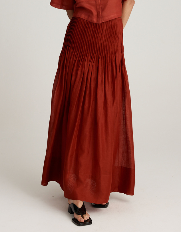 Mattir - Isla Ramie Skirt Cherry