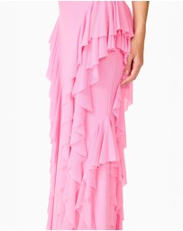 Elliatt - Amelina Strapless Ruffle Gown In Pink