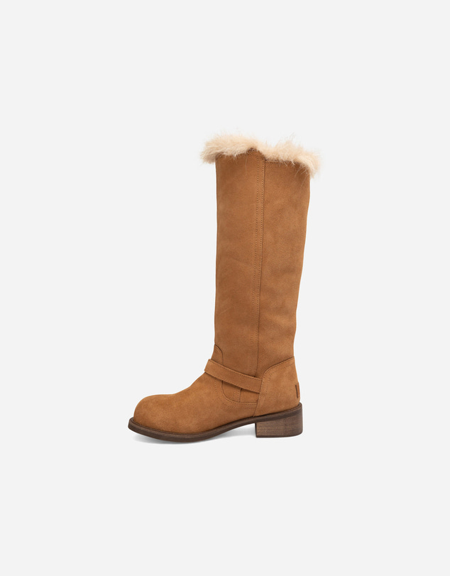 Ozwear Connection Uggs - UGG Fur Trim Buckle Long Boot