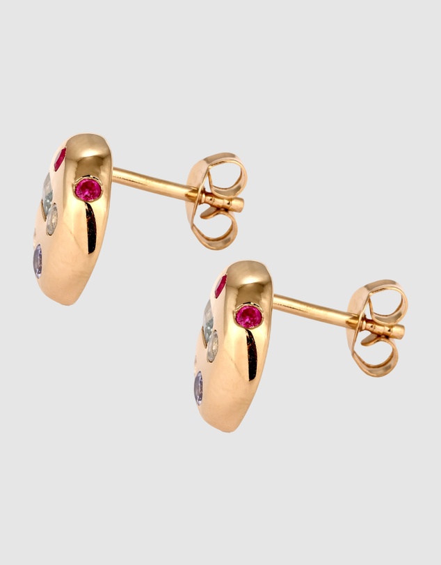 Elli Jewelry - Moonstone Stud Earrings in Gold-Plated 925 Silver