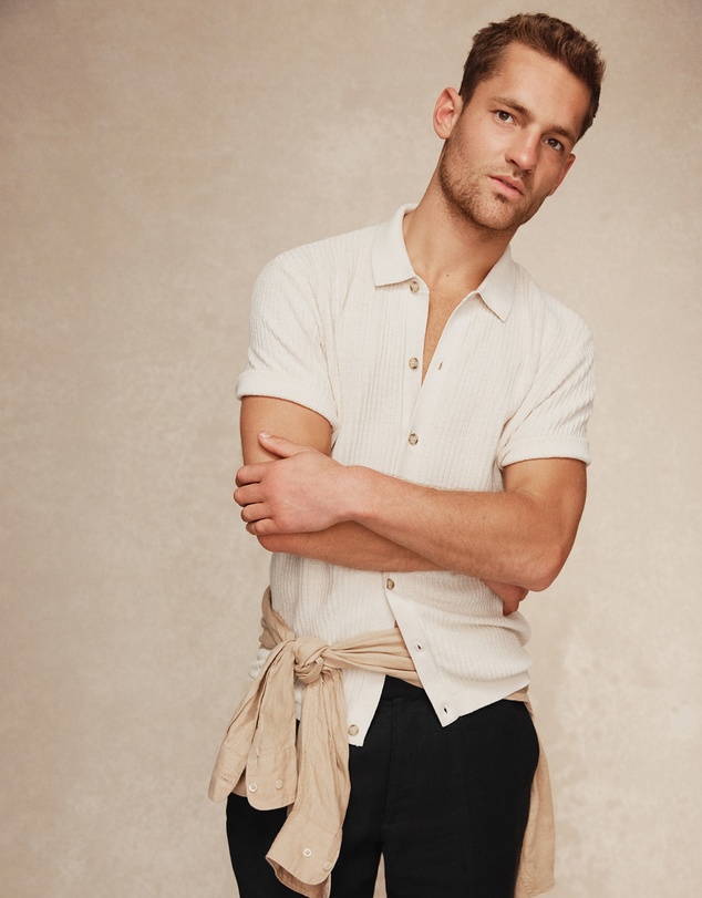 Country Road - Short Sleeve Cotton Linen Knit Shirt