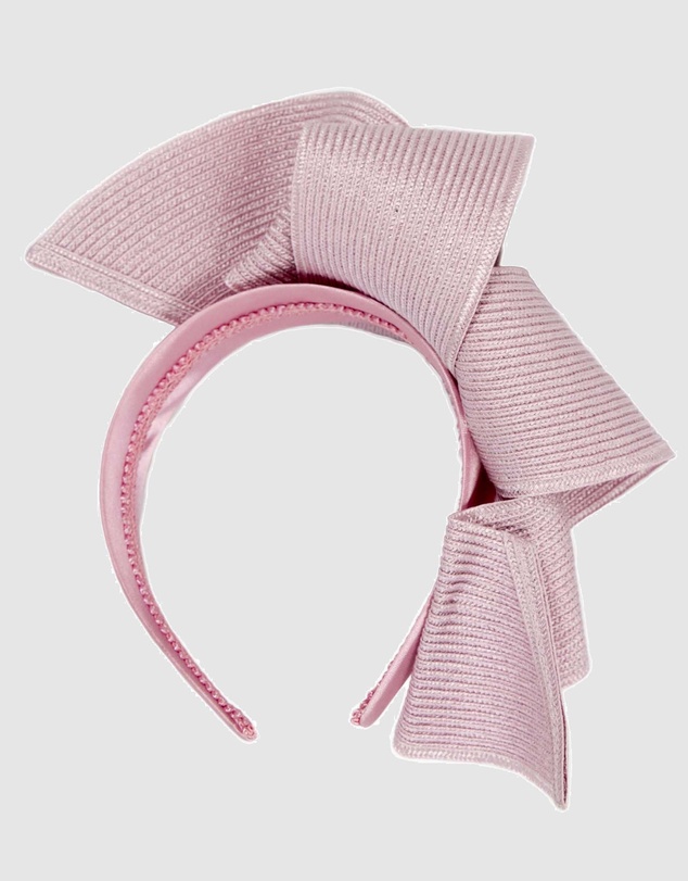 Max Alexander - Large Wavy Dusty Pink Racing Fascinator