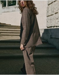 M.N.G - Wide-Leg Check Suit Trousers