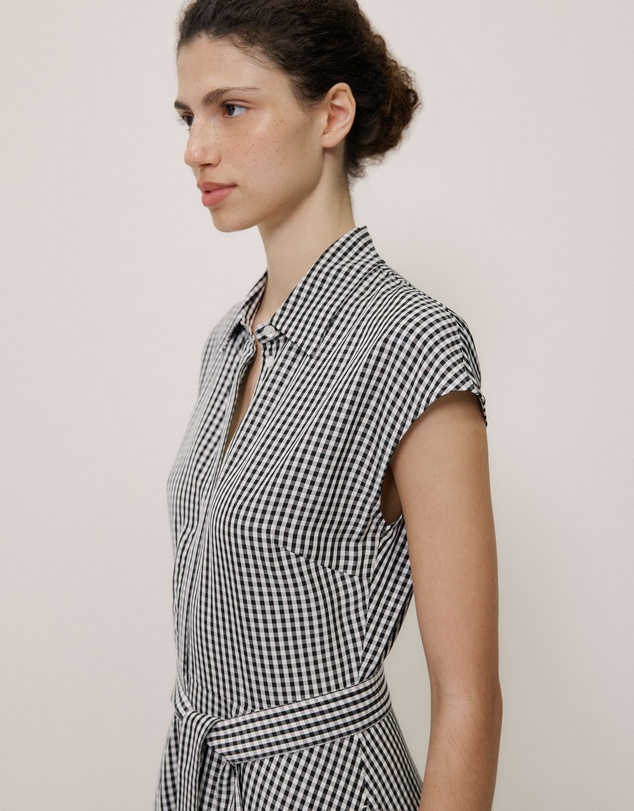 Trenery - Gingham Belted Dress in Black