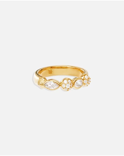 By Charlotte - Gold Protection of Eye Crystal Ring