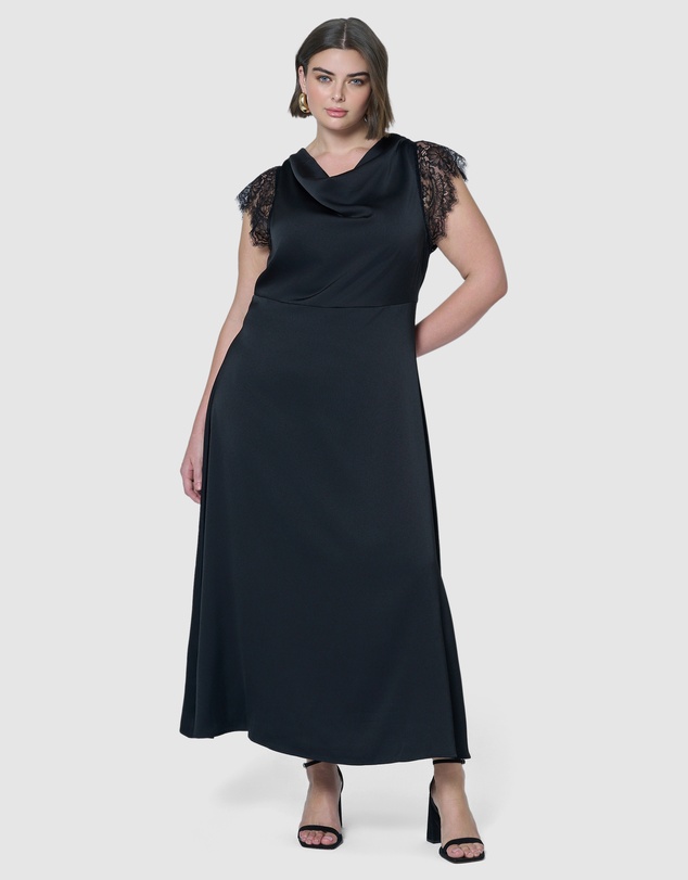 Pink Dusk by Curve Project - Allure Satin Maxi Dress