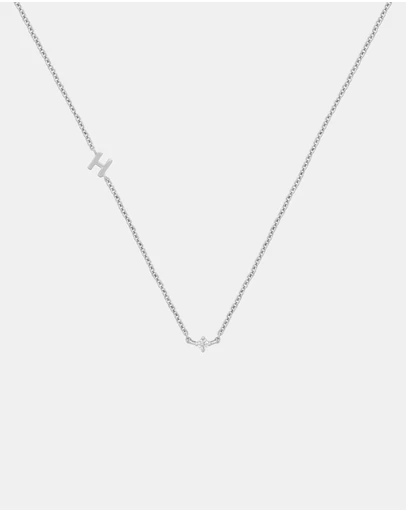 YCL  - Petite Initial Necklace H - Sterling Silver