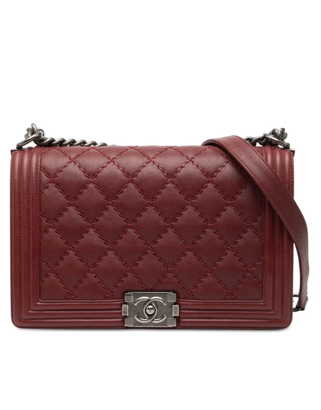 Pre-Loved by Azura Reborn - Pre-Loved Medium Quilted Lambskin Double Stitch Boy Flap