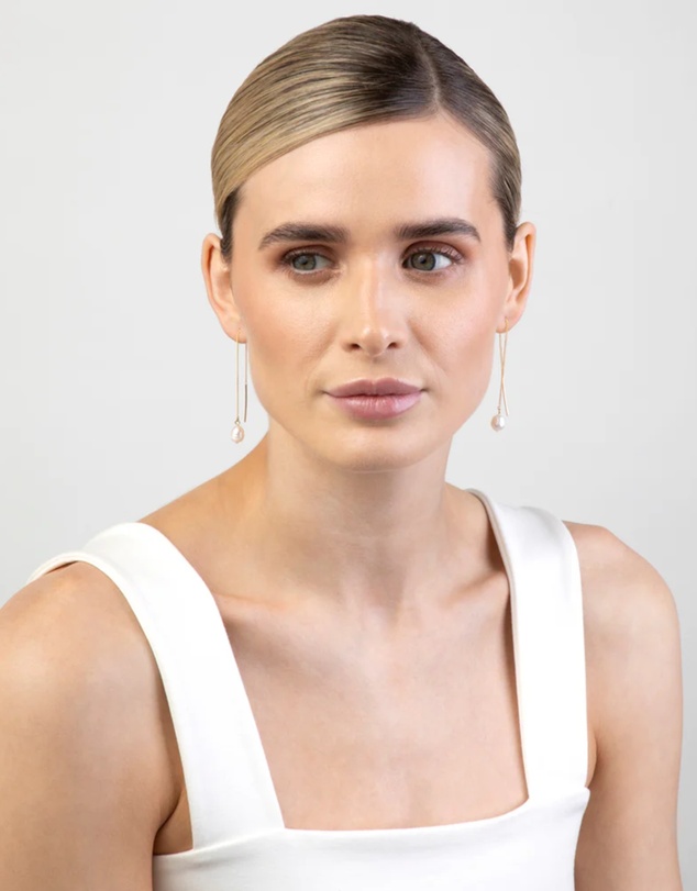 Lovisa - Gold Plated Pearl Thread Through Earrings
