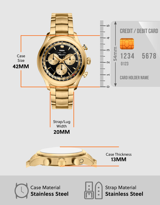 Fossil - Signature CS-1 Gold Tone Chronograph Watch