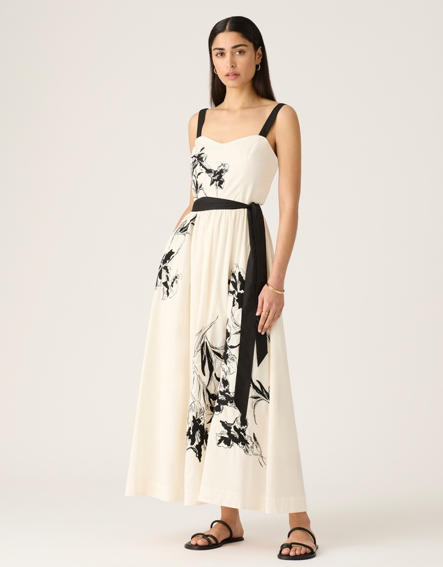MOS The Label - Lis Embroidery Midi Dress