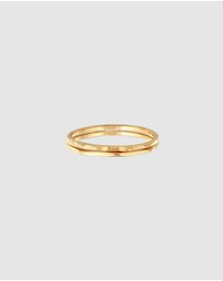 Elli Jewelry - Ring Stacking Set Modern Structured Trend in 375 Yellow Gold