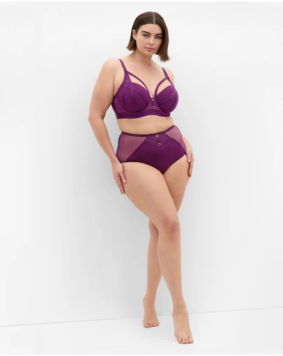 City Chic - Onyx Longline Contour Bra - Purple Iris