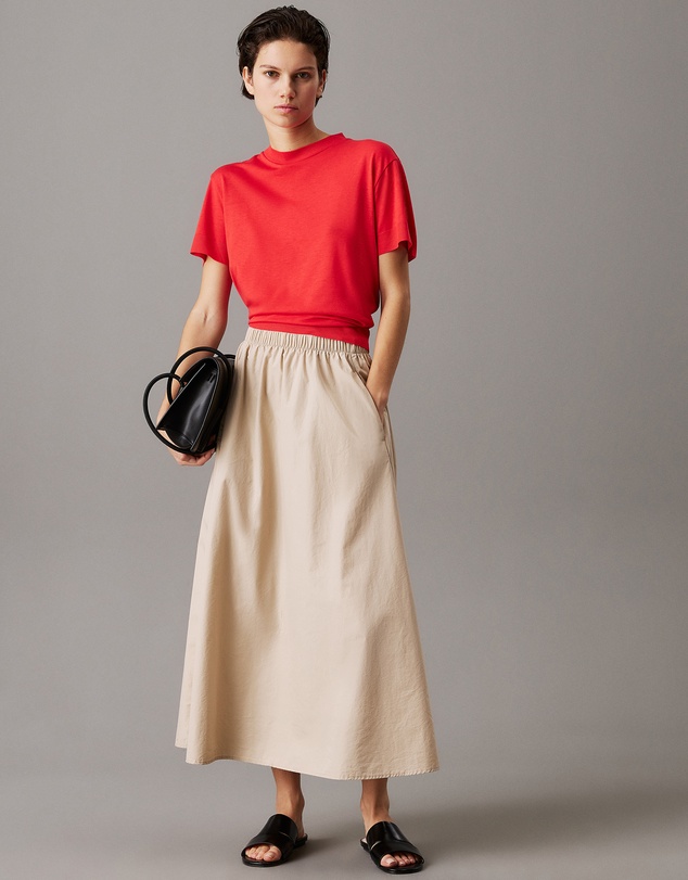 Calvin Klein - Flared Poplin Midi Skirt