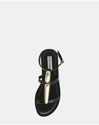 Steve Madden - Alma Black Leather Sandals