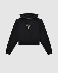 GUESS - GUESS JEANS Drop Shoulder Baker Cropped Hoodie