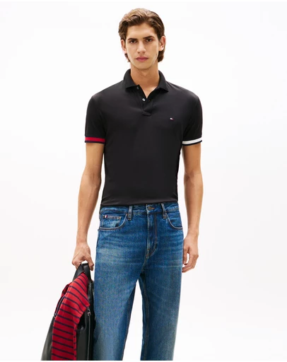 Tommy Hilfiger - Slim Fit Interlock Knit Tipped Polo Shirt