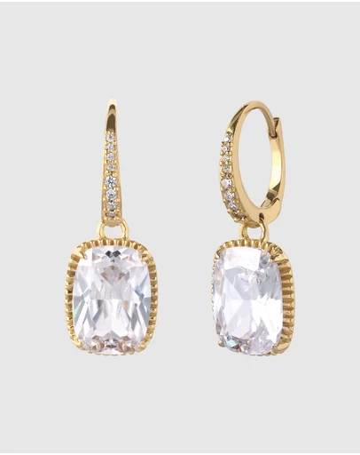 Elli Jewelry - Zirconia Statement Hoops in Gold-Plated 925 Sterling Silver