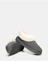 EVERAU - Australian Shepherd Ugg Homey Slipper Cow Leather Upper House Shoes
